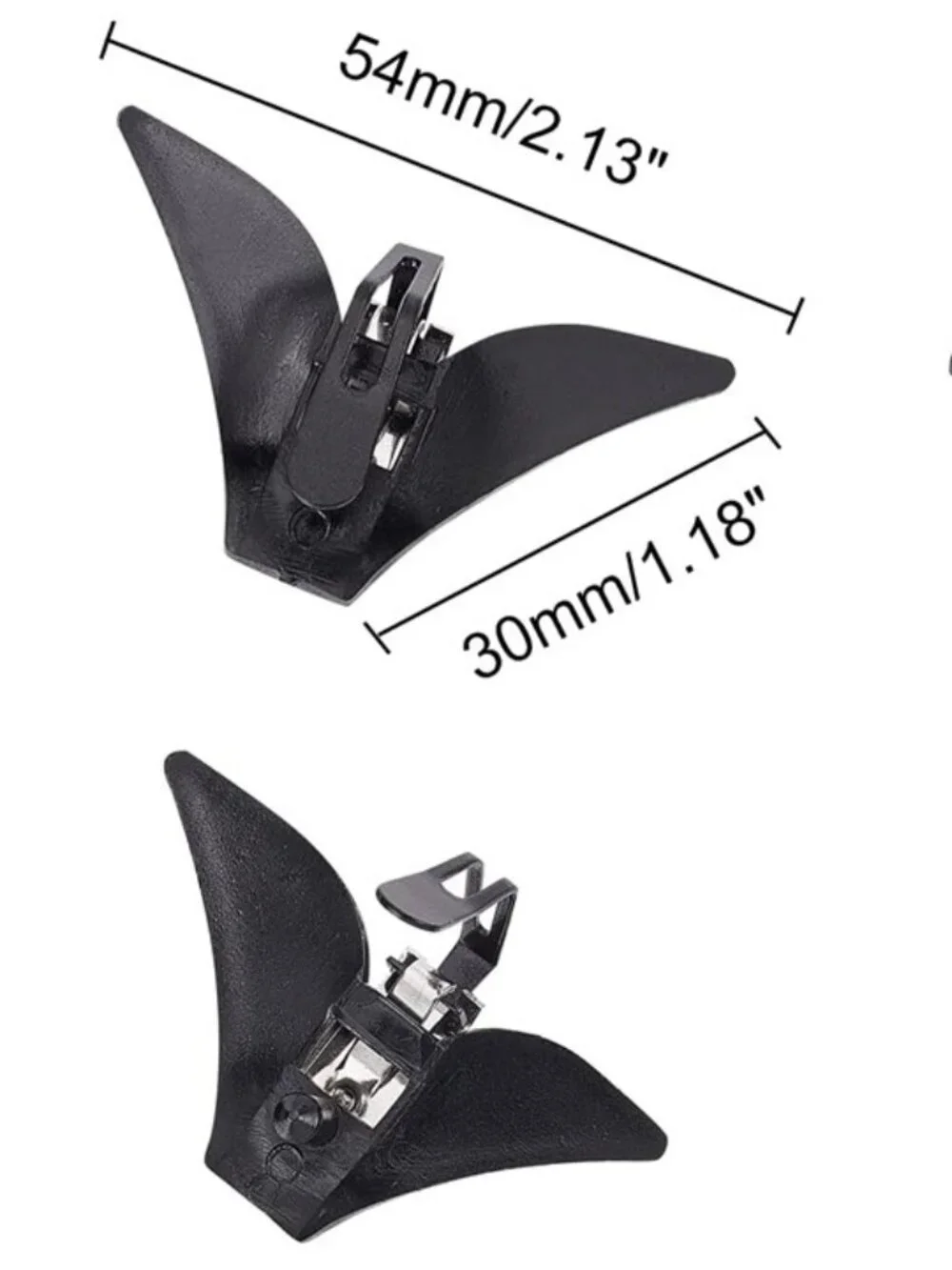 Bowtie/Tie Hardware Fastener Clips with Plastic Fixed Collar Clips | Black | Whi